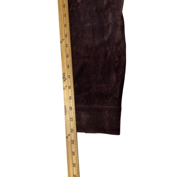 VTG Aria Brown Suede Leather Jacket Womens XL Equestrian Military Brass Button - Picture 11 of 11